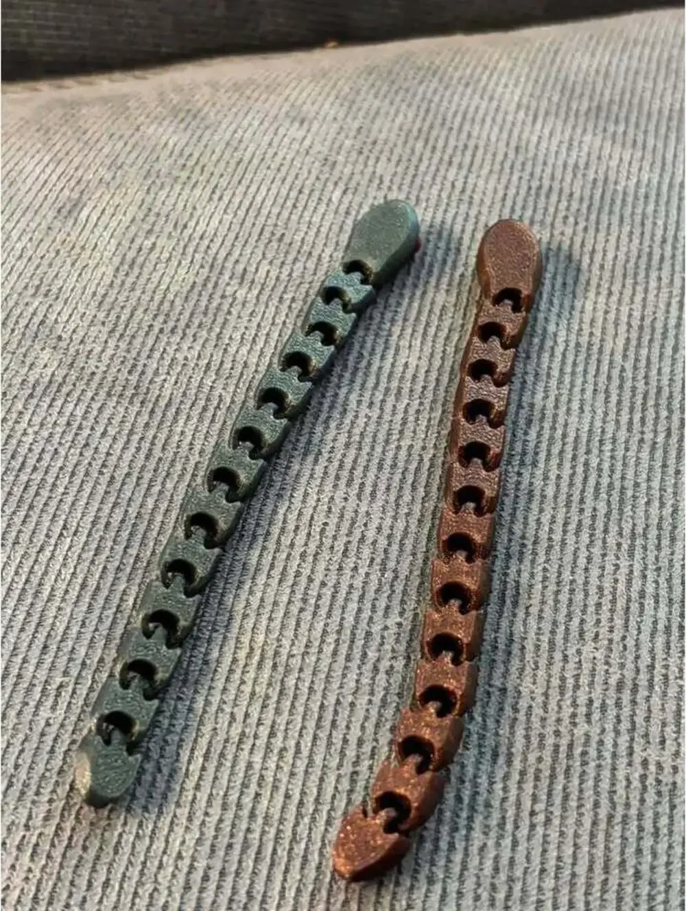 3D Printed Articulated Snake Fidget Toys, two